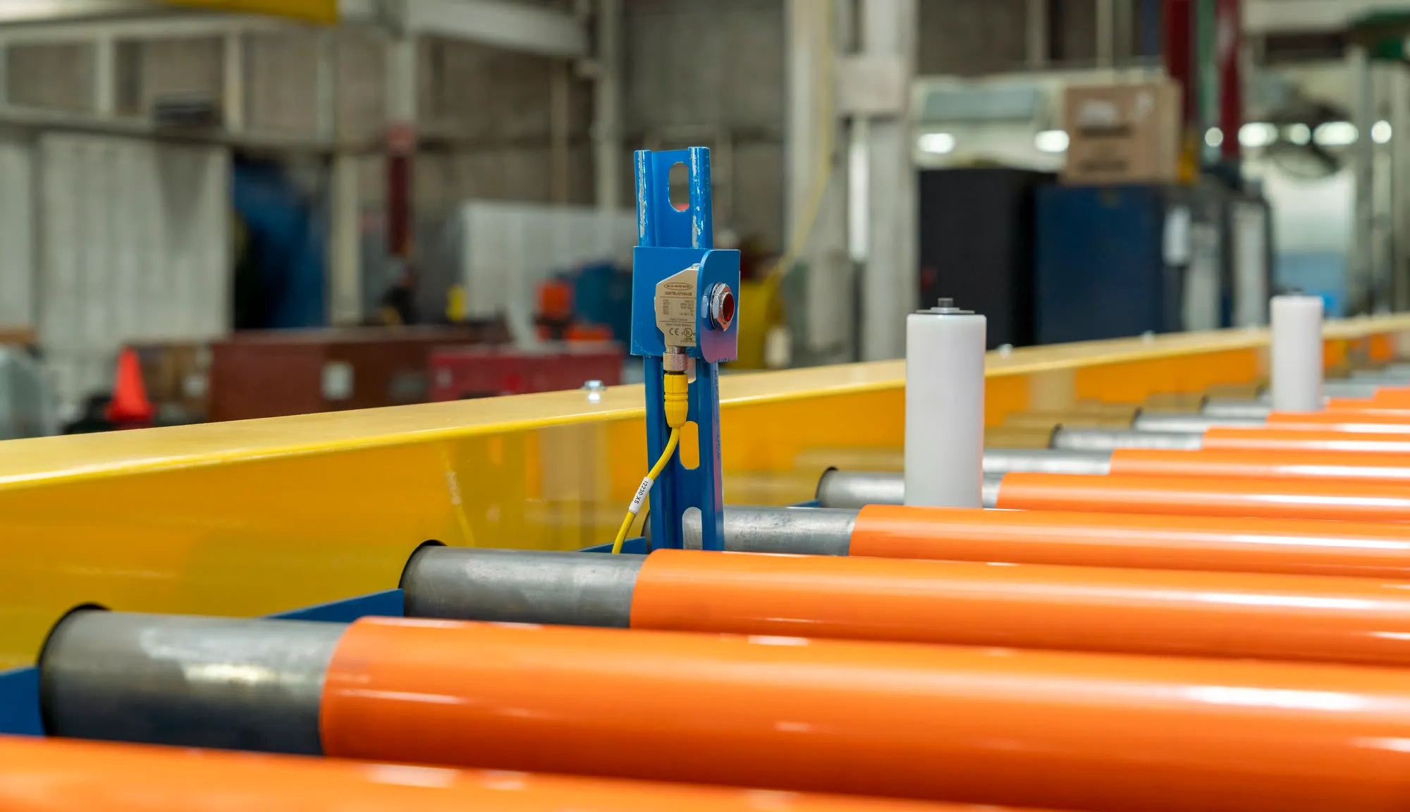 Extrusions moving along a Belco packing line conveyor.